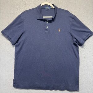 Polo Ralph Lauren Men's Navy Blue Classic Fit Short Sleeve Polo Shirt Flesh Pony